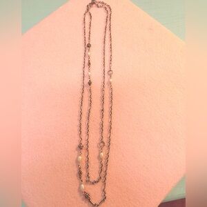 James Avery 40” Silver and Pearl Necklace